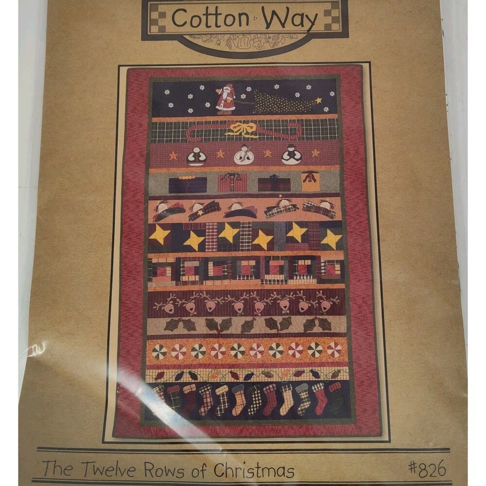NEW The COTTON WAY The TWELVE ROWS OF CHRISTMAS Quilting Pattern Runner #826